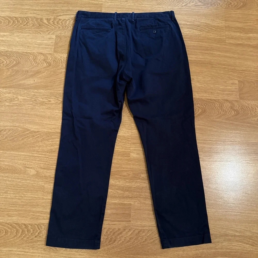 J Crew 1040 Stretch Pants Men's Navy 36x32 (Act 37x30) Flat Front Chino Straight